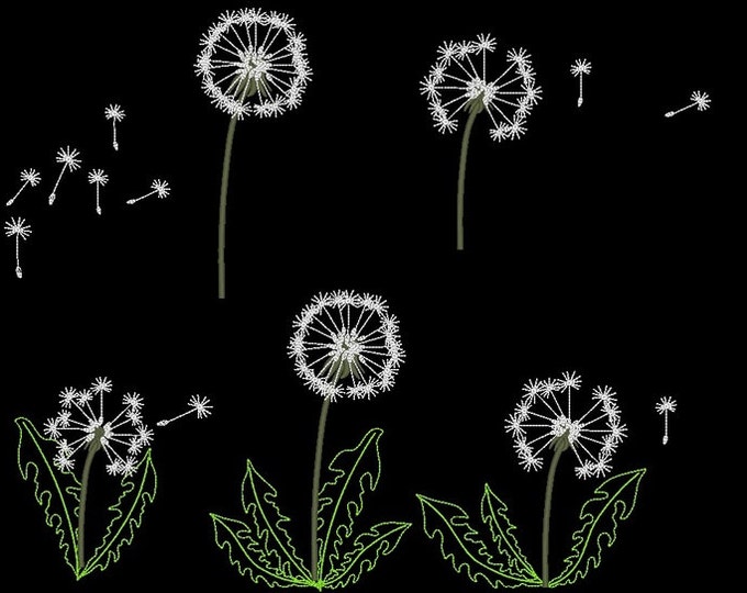 Dandelion set - machine embroidery designs, for hoop 4x4 and 5x7 INSTANT DOWNLOAD