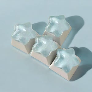 Cosmic Blue Artisan Keycap Set of 4 – SA Profile – Fits Cherry MX, Gateron, Kailh & Outemu – Blue Galaxy Handmade Keycaps for Mechanical Key