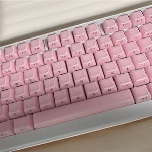 Pink Transparent RGB Keycaps: Double-Shot OEM Profile, MX Switch