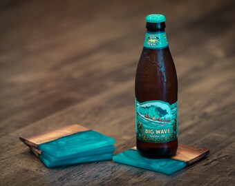 Epoxy Resin & Wood Drink Coasters