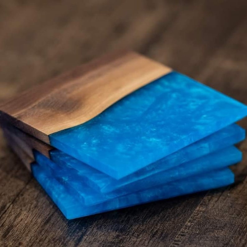 Epoxy Resin & Wood Drink Coasters Etsy