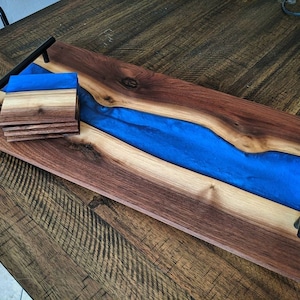 Serving Board (Epoxy Resin River Charcuterie Tray Cheese Board)