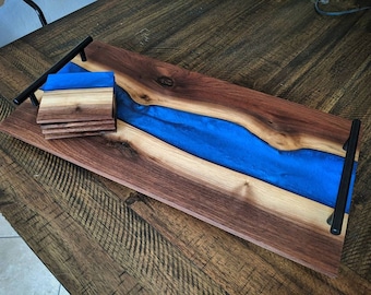 Serving Board (Epoxy Resin River Charcuterie Tray Cheese Board)