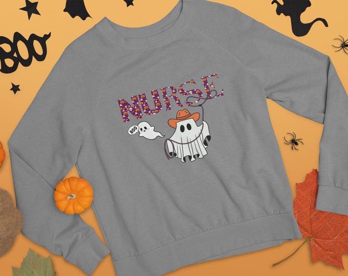 Featured listing image: Ghostly Nurse Sweatshirt: Halloween Healthcare Apparel
