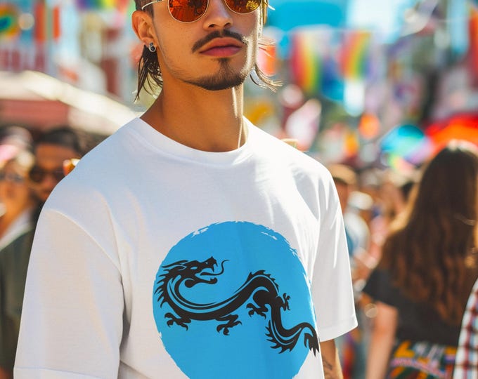 Featured listing image: Dragon Graphic T-Shirt, Garment-Dyed Unisex Tee
