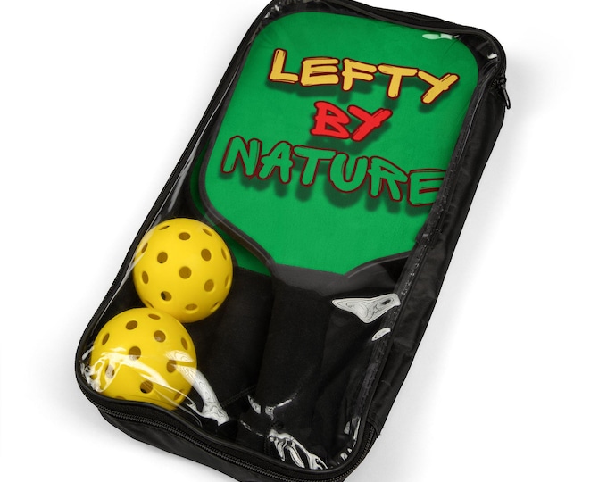 Featured listing image: Lefty by Nature Pickleball Paddle Set: Wood Paddles, Carry Bag