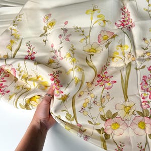 Italian Silk Crepe | Designer Floral Print | 100% Silk | Sold by the Panel/Coupon