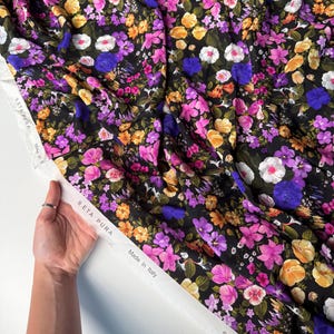 Italian Silk Crepe Fabric | Designer Floral Print | 100% Silk
