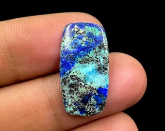 Natural Blue bird Azurite  Malachite…Cushion Cabochon size…25x13x3 MM…8 CTS..For Jewellery Making.