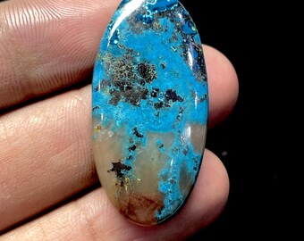 Natural Chrysocolla…Oval Cabochon size…40x20x5 MM…42 CTS..CA-