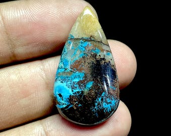 Natural Chrysocolla…Pear Cabochon size…34x19x6 MM…33 CTS..CA-17