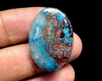 Natural Chrysocolla…Oval Cabochon size…31x22x5 MM…32 CTS..CA-6