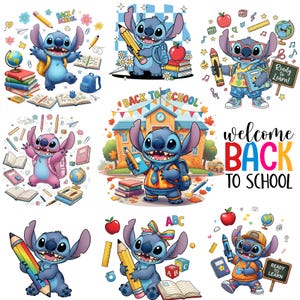 Stitch Back To School Png, Clipart Stitch Png, Stitch Clipart, Cute Back To School Clipart Good Quality, Digital Download