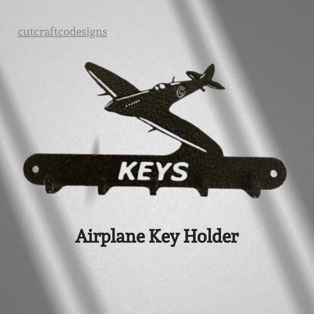 Airplane Key Holder: CNC Laser Cut Metal Aviation Wall Decor - Etsy