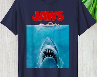 Jaws 50th Anniversary Shirt, Vintage Movie Custom Gift Graphic Tee, Movie Personalized Gift For Him and Her Shark Retro Unisex T-Shirt