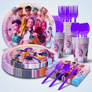 KPop Party Birthday Set Decor Banner Napkins Kit Fan Gifts