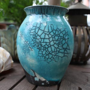 Raku Vase: Decorative Pottery for Orchids & Dried Flowers