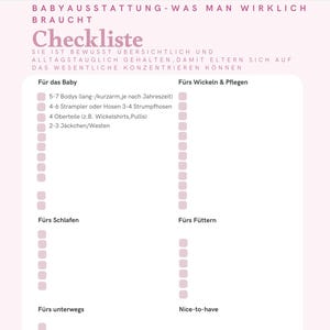 Baby equipment checklist