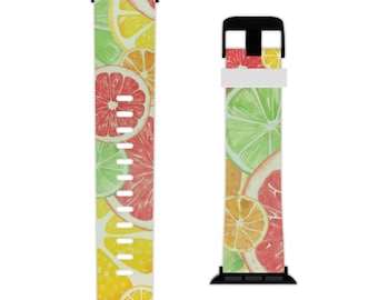 Cinturino Apple Watch color agrumi vibranti: cinturino in TPU con motivo a frutta
