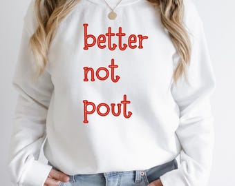 Felpa girocollo Better Not Pout: divertente top natalizio color pastello