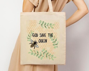 Bienen-Einkaufstasche aus Baumwolle: Umweltfreundliche wiederverwendbare Einkaufstasche