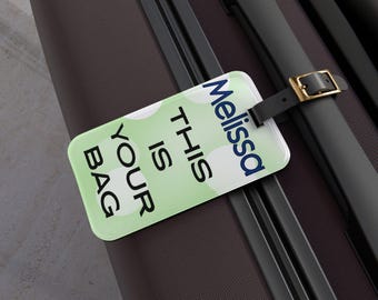 Personalized Acrylic Luggage Tag: Custom Travel Accessory with Leather Strap