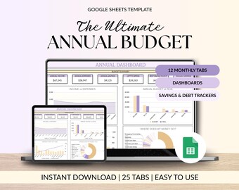Annual Budget Planner Google Sheets Ultimate Spreadsheet Yearly Monthly Paycheck Budget Template with Bill Tracker and Sinking Funds