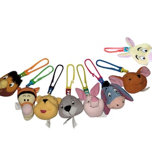 Vintage Winnie The pooh plush clip on keychains lot