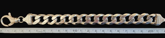 Large Heavy Solid Silver 925 Statement Bracelet 7… - image 2