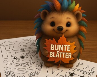 ABC Malbuch zum Ausdrucken, Kinder Ausmalbuch, Deutsch Englisch bilingual, Lernspiel, PDF Download