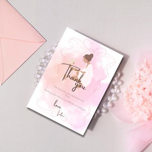 Baby Girl Shower Thank You Card - Printable or Digital Download - Pink Baby Shower Thanks - Girl Baby Thank You Template