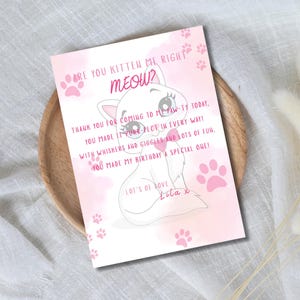 Are You Kitten Me Thank You Tag – Cat Birthday Favor Tag – Editable Canva Template – Funny Kitty Party Tag – Printable Instant Download