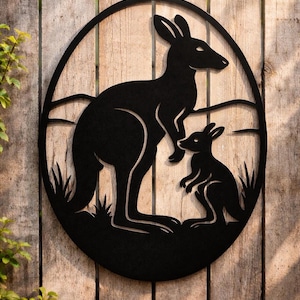 Kangaroo DXF Metal Wall Art | Australian Wildlife Silhouette | CNC Laser Plasma Cut