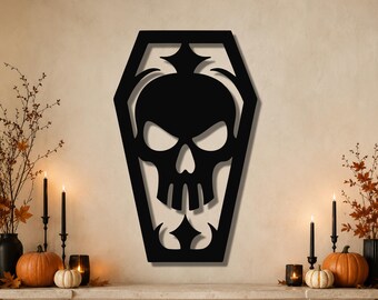 Coffin Wall Art | Halloween Laser Cut File | Gothic DXF SVG