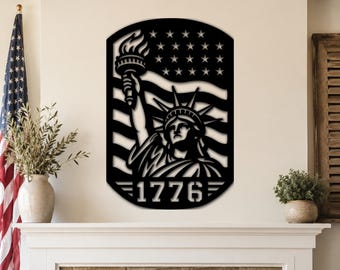 Lady Liberty DXF Laser Cut File | Patriotic Wall Art for 4th July, Memorial Day
