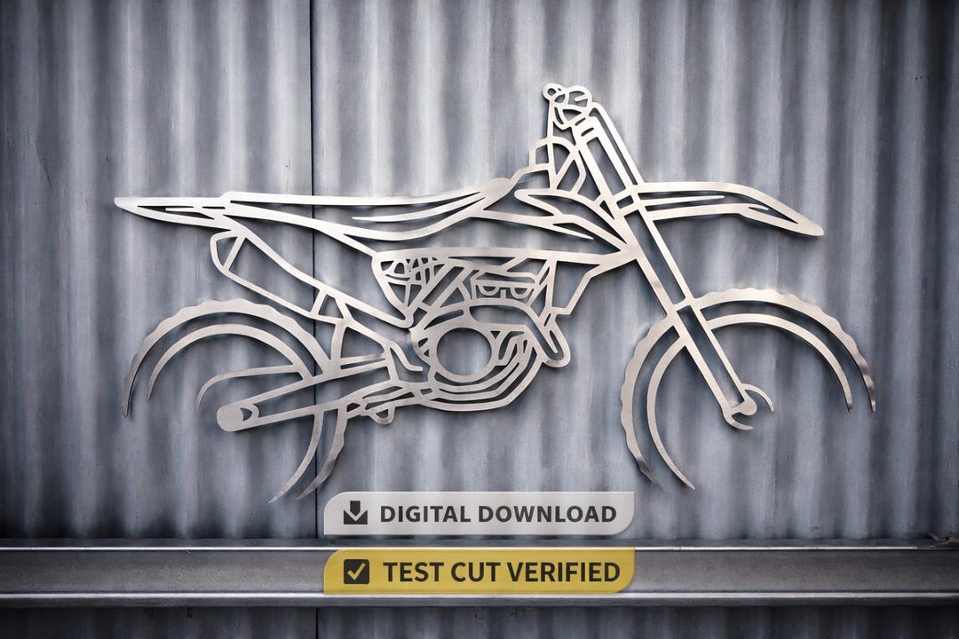 DXF Plasma Cut File – Motocross Dirt Bike Silhouette Metal Wall Art ...