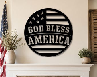 Independence Day DXF Laser Cut File, 4th July Patriotic Wall Art, American Flag