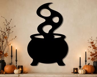 Witch Cauldron Halloween DXF, Potion Pot Laser Cut File, CNC Plasma Metal Sign
