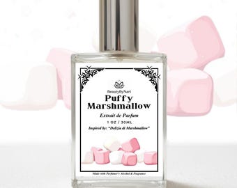 Delizia di Marshmallow Inspired Puffy Marshmallow Perfume & Whipped Body Butter Marshmallow, Vanilla,Powdered sugar, Milk Gourmand Fragrance
