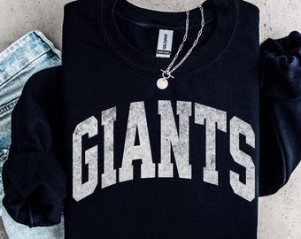 Giants Sweatshirt Distressed Print : Unisex Football Crewneck
