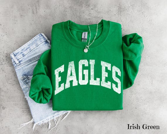 Distressed Eagles Sweatshirt: Vintage Football Crewneck