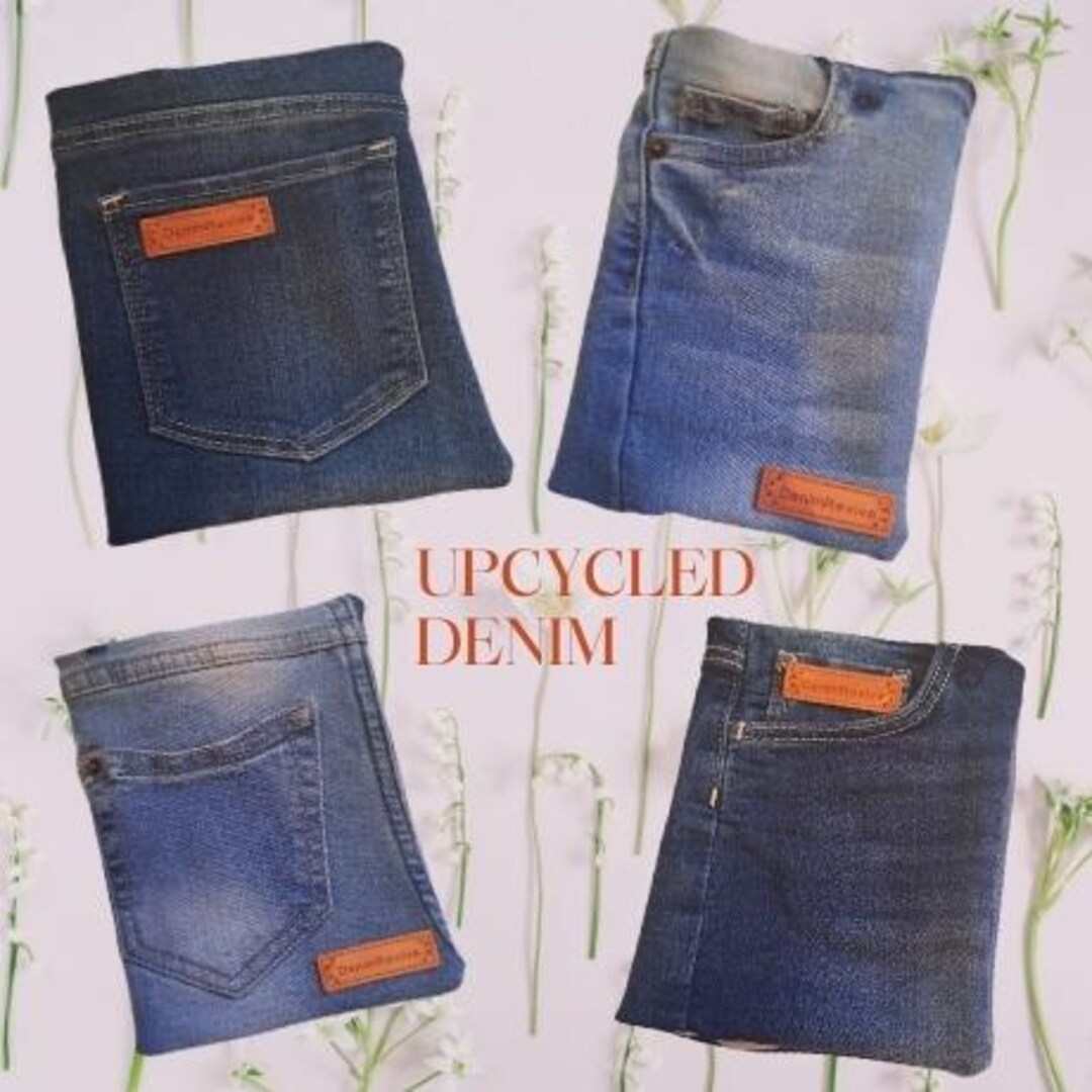 Recycled Denim Notebook Cover With Pocket, 12x17 Cm Journal Sleeve ...