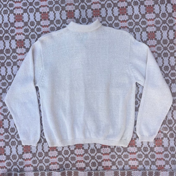 90s White Cotton Button-up Cardigan - image 5