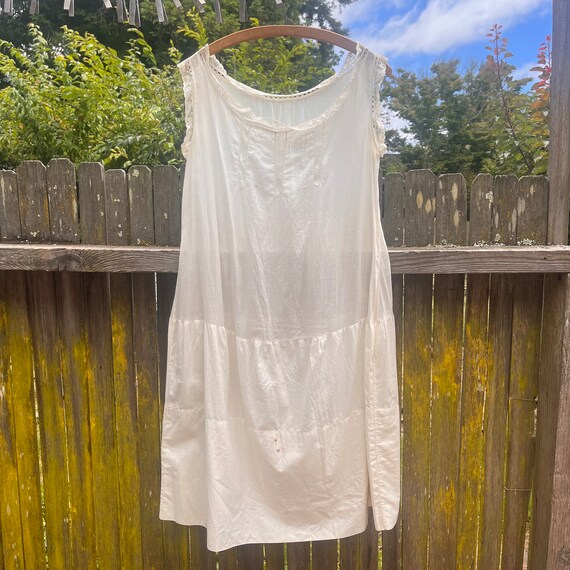 Circa 1920s Antique White Cotton Lace Slip Dress - image 8