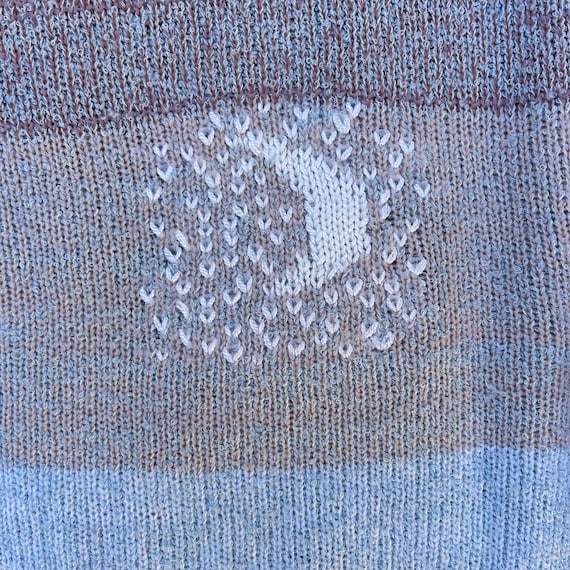 1970s Sun, Moon, Rainbow Scene Faded Glory Sweater - image 6