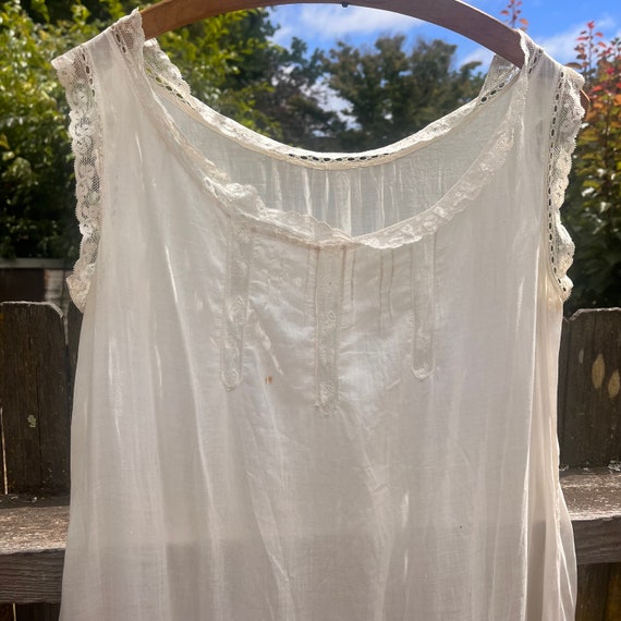 Circa 1920s Antique White Cotton Lace Slip Dress - image 9