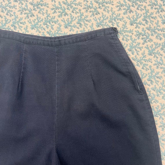 1940s-50s Black Cotton Side-zip Shorts - image 7