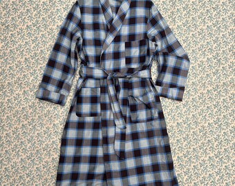 1950s/60s Blue Plaid Rabhor Robe / Coat