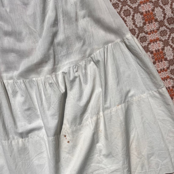 Circa 1920s Antique White Cotton Lace Slip Dress - image 4