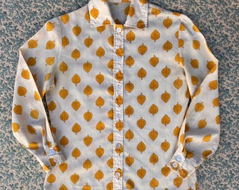 60s - 70s Golden Leaves Blouse